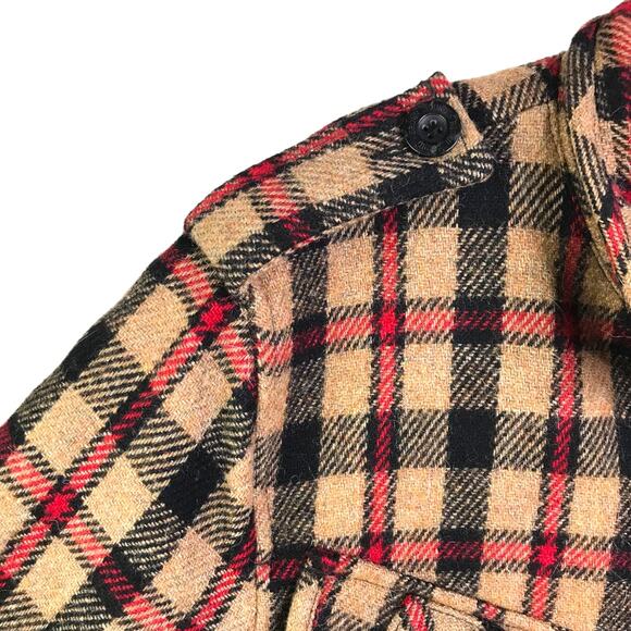 Brown Sound Wool Blend Plaid Button Up Long Sleeve Flannel Jacket Men’s M - Picture 5 of 11